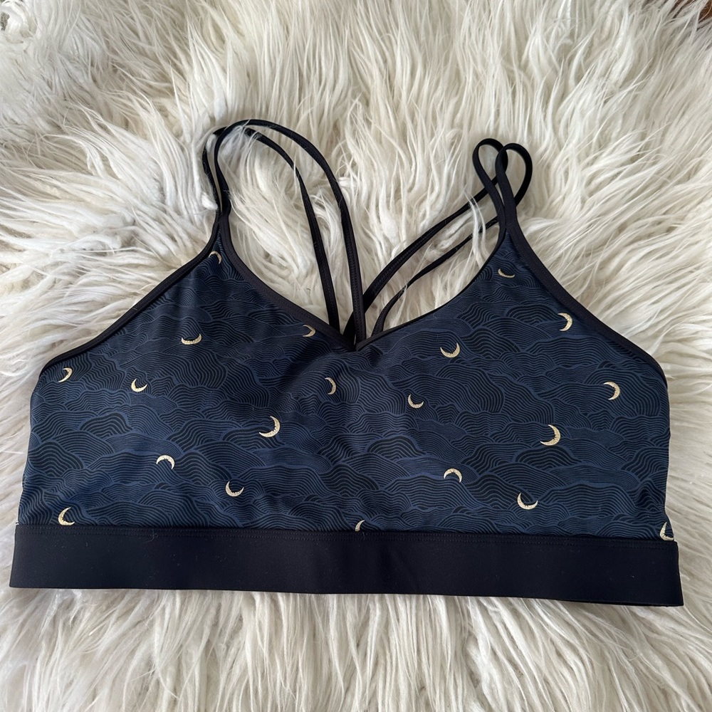 ZYIA navy gold metallic moon terrace‎ sports bra size XXL